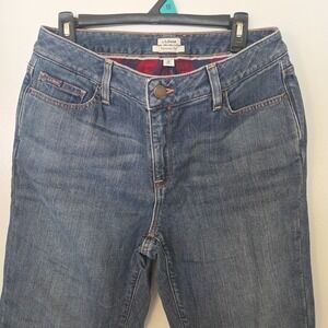 LL Bean 1912 Jeans Womens 10p Favorite Fit Flannel Lined Stretch Denim Mid-Rise